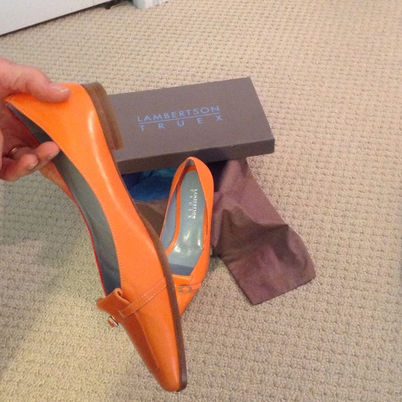 Lambertson and Truex Shoes - Lambertson Truex Flats in stunning orange leather